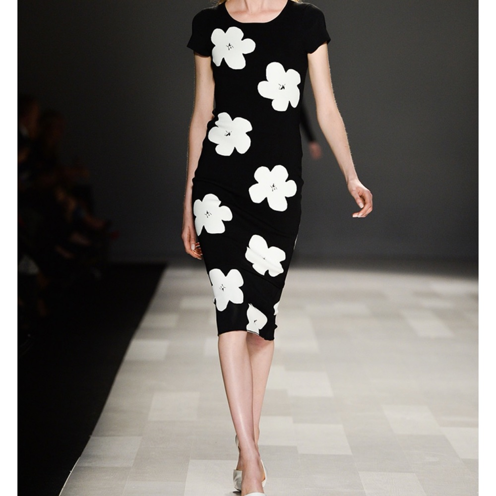 Pink Tartan Flower Print Bodycon Dress Size XS
